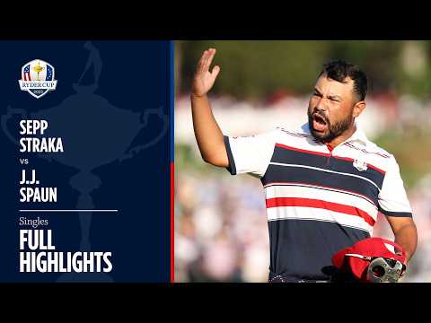 J.J. Spaun vs Sepp Straka | Singles | Full Highlights | 2025 Ryder Cup